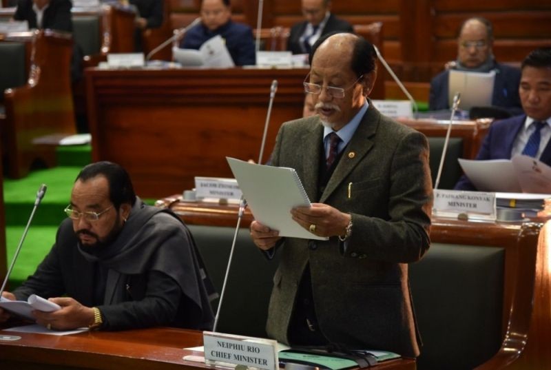 Nagaland Chief Minister, Neiphiu Rio and Deputy CM, Yanthungo Patton (sitting) during a State Assembly session. (File Photo)
